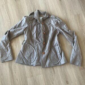 Tracy Reese New York Plaid Cropped Blazer Brown 10 Tweed